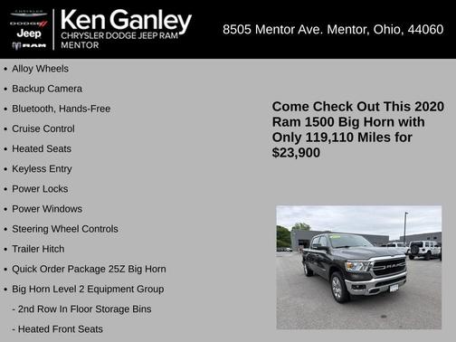 Granite Crystal Clearcoat Metallic 2020 RAM 1500 Big Horn