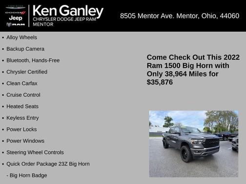 Granite Crystal Clearcoat Metallic 2022 RAM 1500 Big Horn