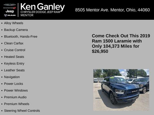 Patriot Blue Pearlcoat 2019 RAM 1500 Laramie