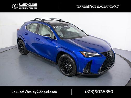 Ultrasonic Blue Mica 2.0 with Obsidian Roof 2025 Lexus UX 300h F SPORT Design
