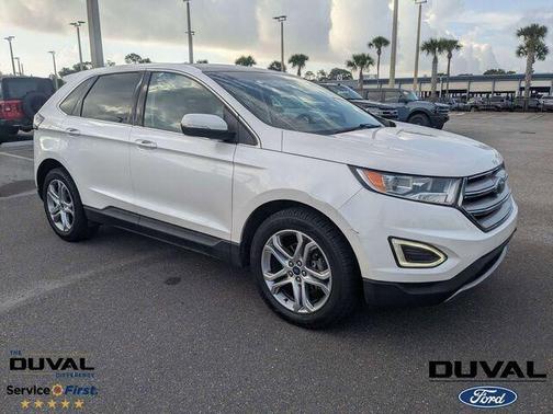 White Platinum Clearcoat Metallic 2015 Ford Edge Titanium