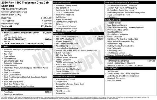 Canyon 2026 RAM 1500 Tradesman