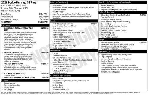 Billet Clearcoat Metallic 2021 Dodge Durango GT