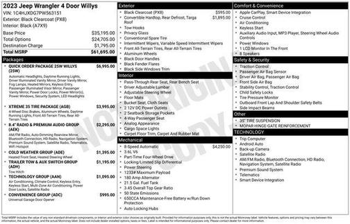 Black Clearcoat 2023 Jeep Wrangler Sport