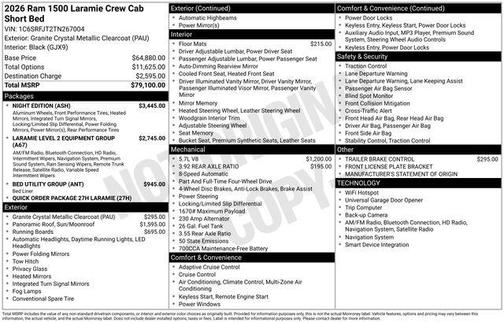Granite Crystal Clearcoat Metallic 2026 RAM 1500 Laramie