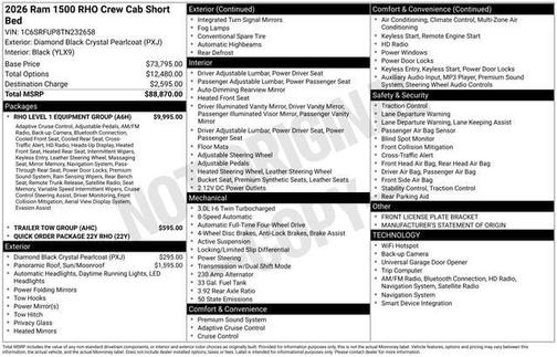 Diamond Black 2026 RAM 1500 RHO