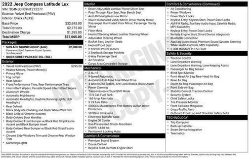 2022 Jeep Compass Latitude Lux