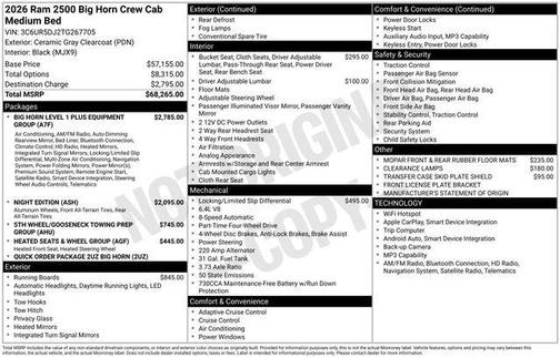 Ceramic Gray Clearcoat 2026 RAM 2500 Big Horn