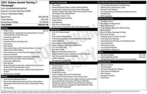 2021 Subaru Ascent Touring 7-Passenger
