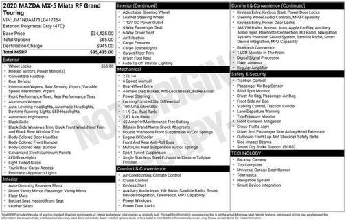 2020 Mazda MX-5 Miata RF Grand Touring