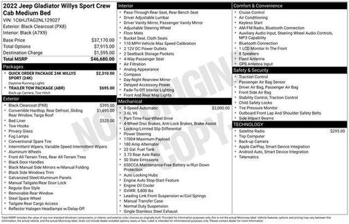 2022 Jeep Gladiator Sport