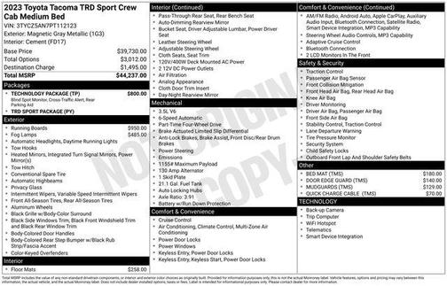 Magnetic Gray Metallic 2023 Toyota Tacoma TRD Sport