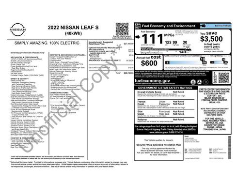 Gun Metallic 2022 Nissan Leaf S 40 kWh
