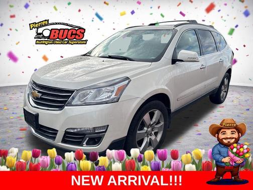 White Diamond Tricoat 2015 Chevrolet Traverse LTZ