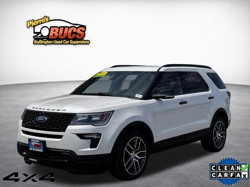 White Platinum Clearcoat Metallic 2019 Ford Explorer Sport