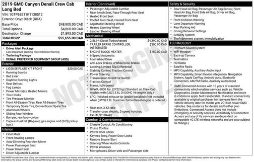 Onyx Black 2019 GMC Canyon Denali