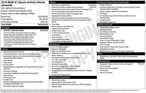 Mineral Grey Metallic 2018 BMW X1 xDrive28i