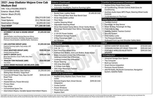 Black 2021 Jeep Gladiator Mojave