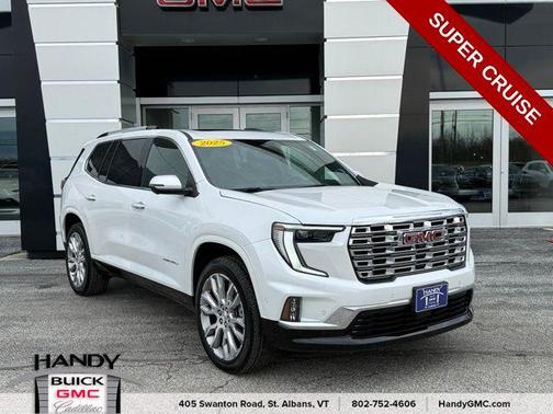White Frost Tricoat 2025 GMC Acadia Denali