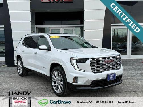 White Frost Tricoat 2025 GMC Acadia Denali
