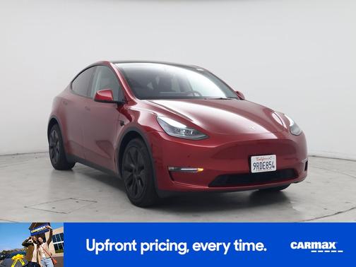 Red 2025 Tesla Model Y Long Range