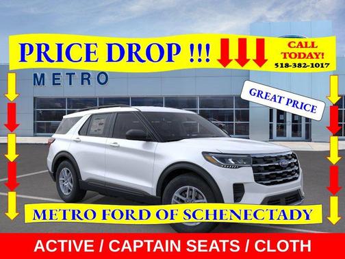 Star White Metallic Tri-Coat 2026 Ford Explorer Active