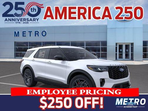 Star White Metallic Tri-Coat 2026 Ford Explorer ST-Line