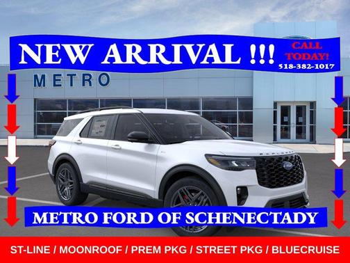 Star White Metallic Tri-Coat 2026 Ford Explorer ST-Line