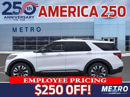 White 2026 Ford Explorer Platinum
