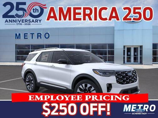 White 2026 Ford Explorer Platinum