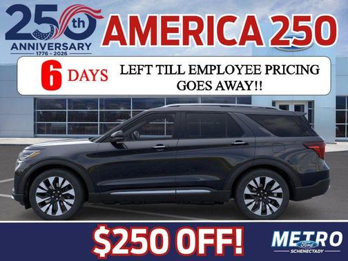 Agate Black Metallic 2026 Ford Explorer Platinum