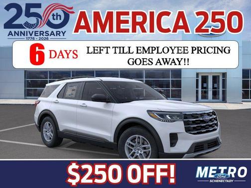 Space White Metallic 2026 Ford Explorer Active