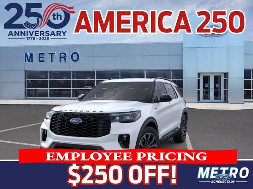 Star White Metallic Tri-Coat 2026 Ford Explorer ST-Line