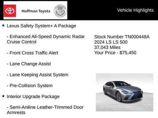 Atomic Silver 2024 Lexus LS 500 Base