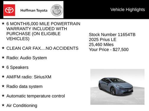 Gray 2025 Toyota Prius LE