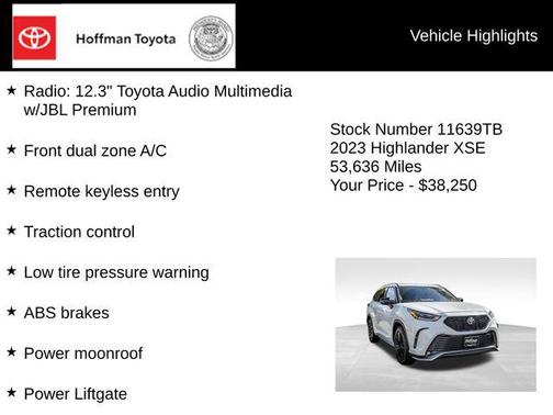 Wind Chill Pearl 2023 Toyota Highlander XSE