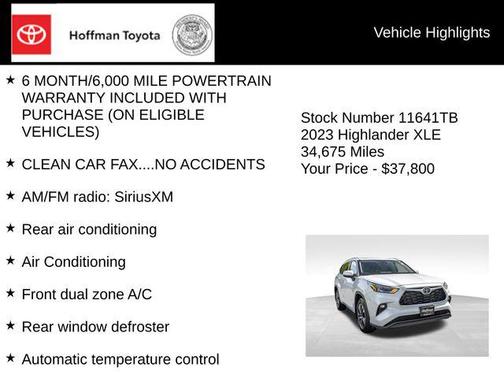 Wind Chill Pearl 2023 Toyota Highlander XLE