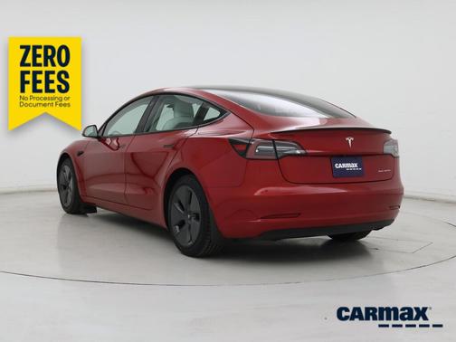 Red 2021 Tesla Model 3 Long Range