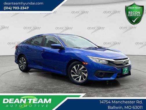 Aegean Blue Metallic 2016 Honda Civic EX