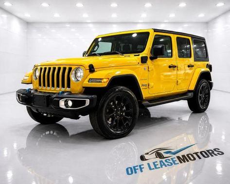 Yellow 2022 Jeep Wrangler Unlimited 4xe Sahara
