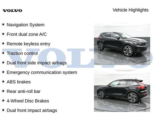 Onyx Black Metallic 2025 Volvo XC40 B5 Ultra Bright Theme