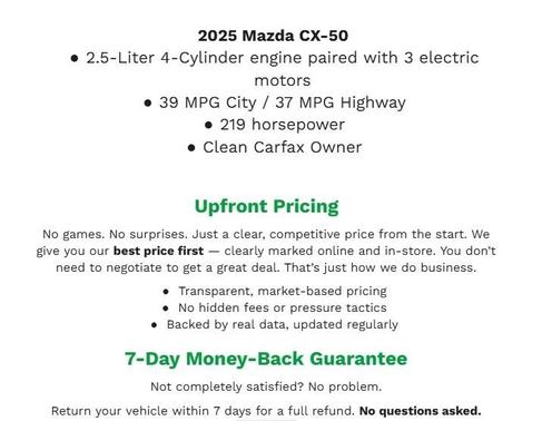 Wind Chill Pearl 2025 Mazda CX-50 Hybrid PREMIUM PLUS PACKAGE
