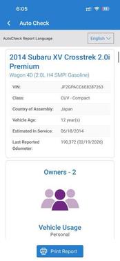 2014 Subaru XV Crosstrek 2.0i Premium