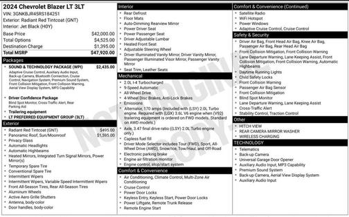 Radiant Red 2024 Chevrolet Blazer LT