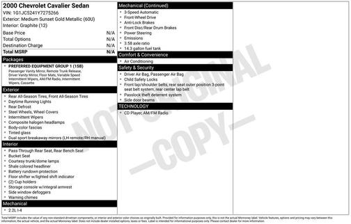 2000 Chevrolet Cavalier Base