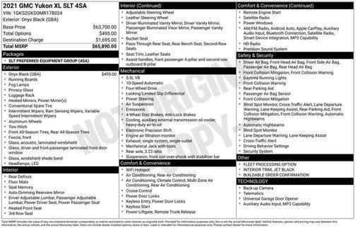 Onyx Black 2021 GMC Yukon XL SLT