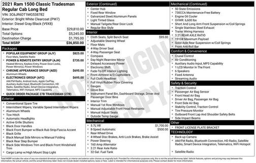 Bright White Clearcoat 2021 RAM 1500 Classic Tradesman