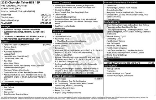 Black 2023 Chevrolet Tahoe RST
