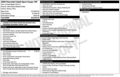 Ultra Silver Metallic 2008 Chevrolet Cobalt Sport Coupe