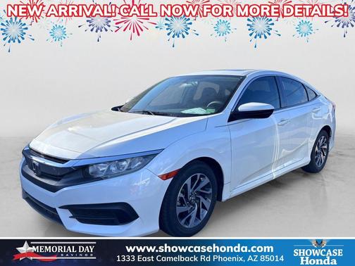 White 2018 Honda Civic EX